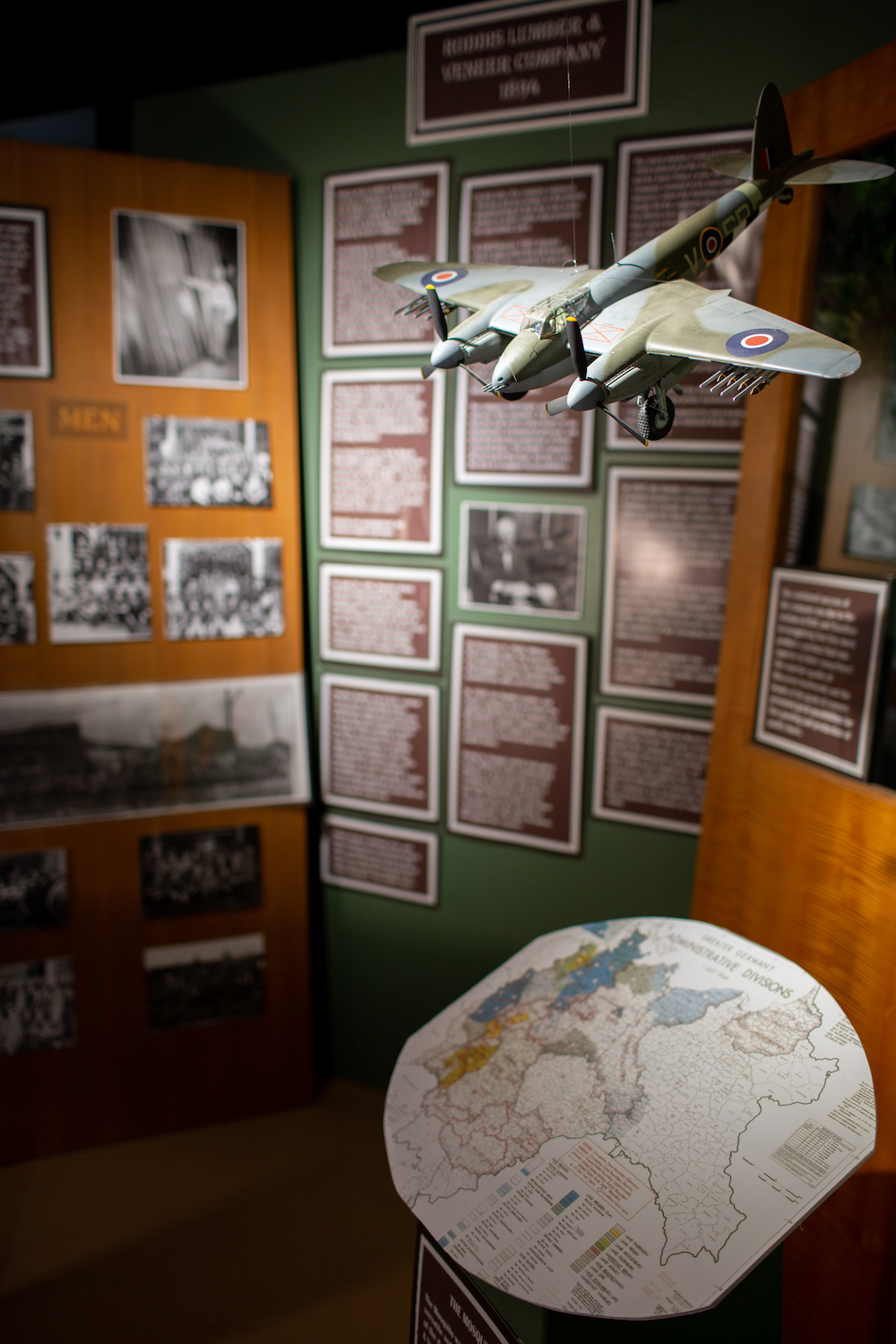 Airplane display at Marshfield Heritage Museum