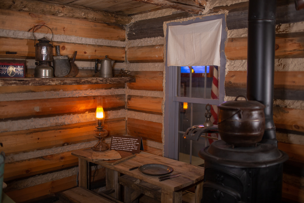 Cabin display at Marshfield Heritage Museum