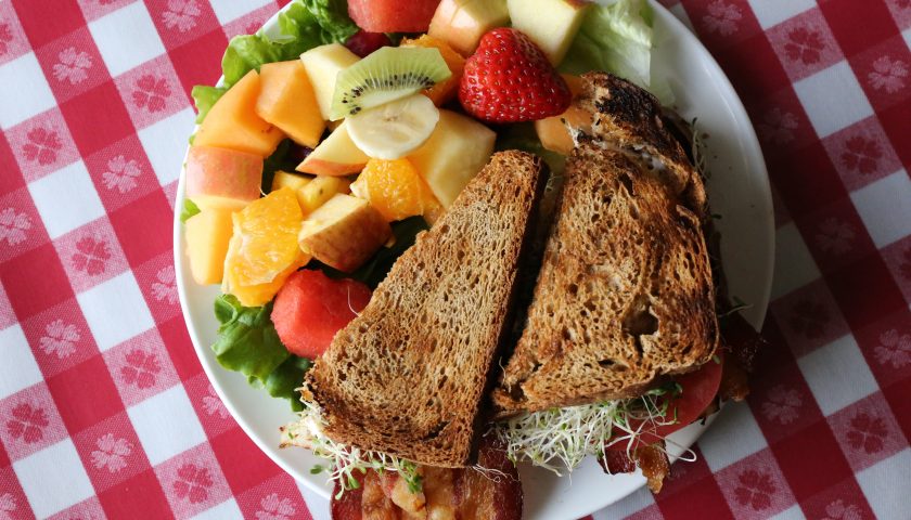 The Kitchen Table | Sandwich & fruit