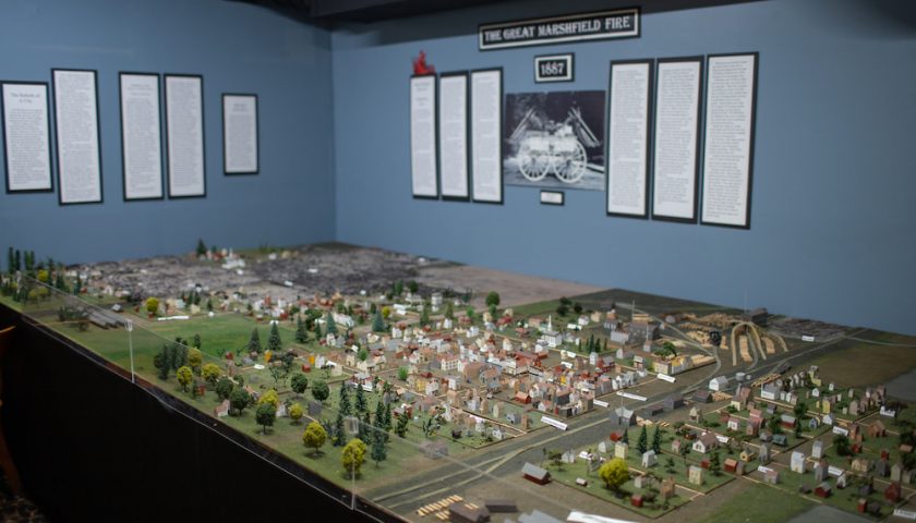 Time Travel at Marshfield Heritage Museum | Fire diorama at Marshfield Heritage Museum