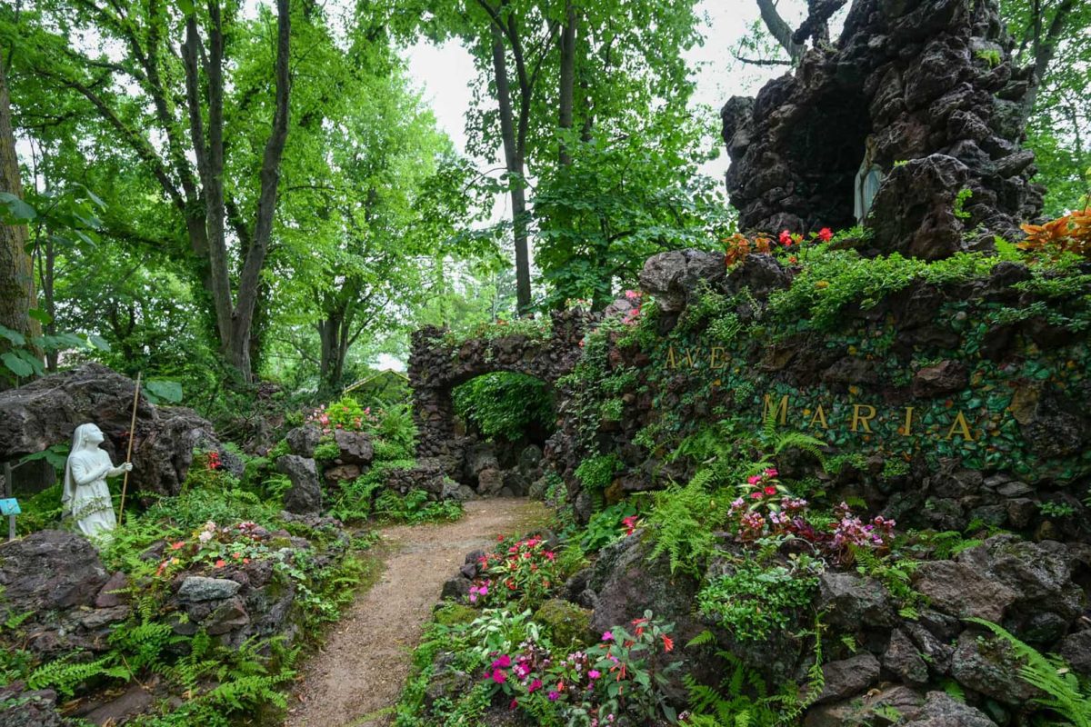 Shrine of Saint Mary at Rudolph Grotto Gardens at St. Philip Catholic Church in Wood County in central Wisconsin