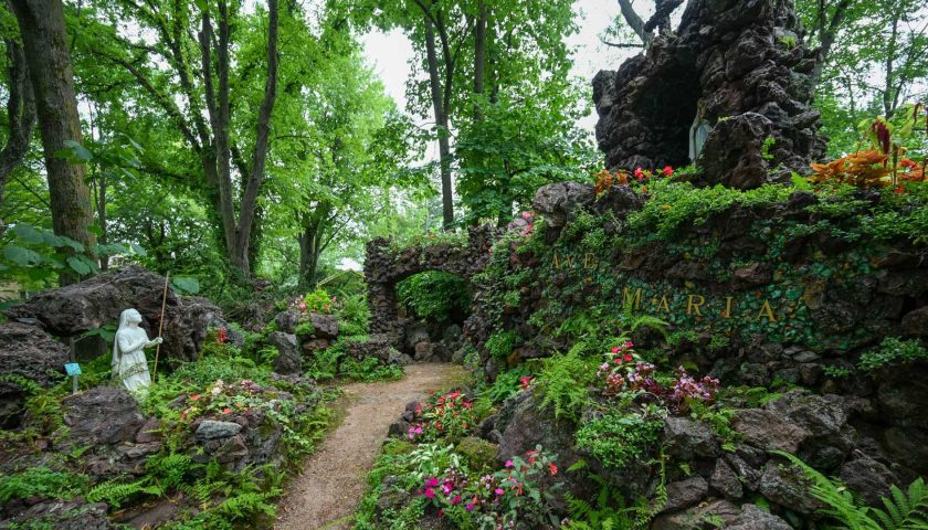 Shrine of Saint Mary at Rudolph Grotto Gardens at St. Philip Catholic Church in Wood County in central Wisconsin
